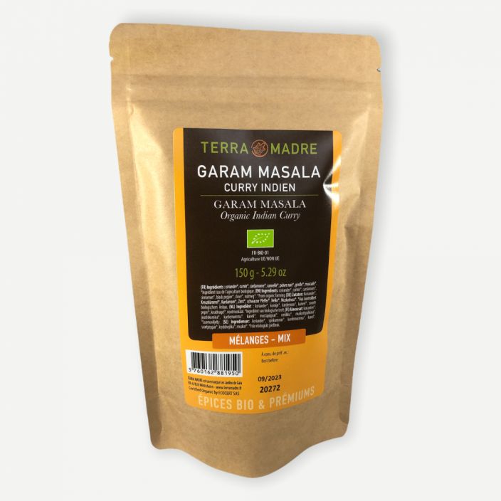 Luomu Garam Masala tayttopussi 150 g Aromaattinen maustesekoitus Pohjois-Intiasta. Lisataan ruuanlaiton loppuvaiheessa.