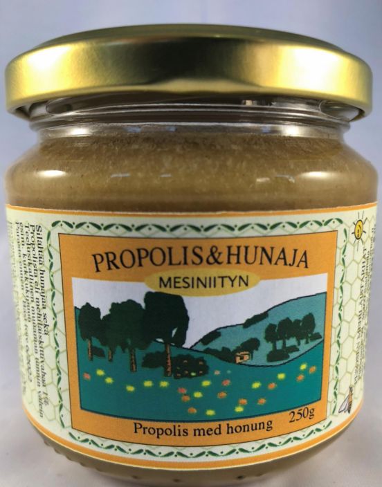 Propolis - hunaja Hunaja sisaltaa 1 % aitoa propolista.
