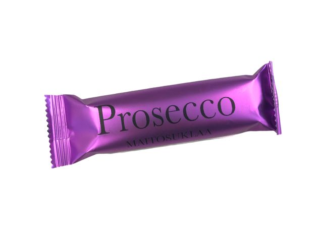 Prosecco-suklaa 38 g Tutun Prosecco kuohuviinin ystaville Prosecco suklaapatukka.Makea suklaa ja kuohuviinin maku yhdistyvat